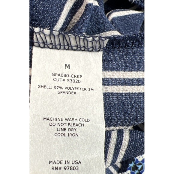 Green Envelope Women's Blue Striped Ruffle Wide-Leg Casual Pants Trouser Size M - Picture 8 of 12